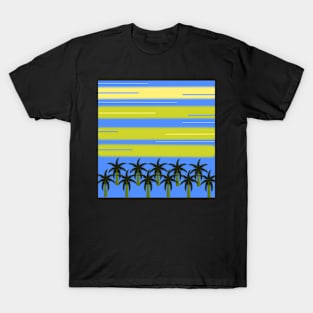 Stripes and tropical palm trees T-Shirt